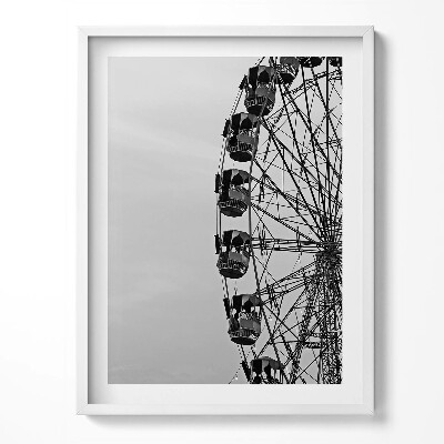 Kép keretben Malomkerék fekete-fehérben