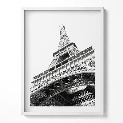 Keretezett kép Fekete-fehérben Fehér Eiffle-torony Párizsban