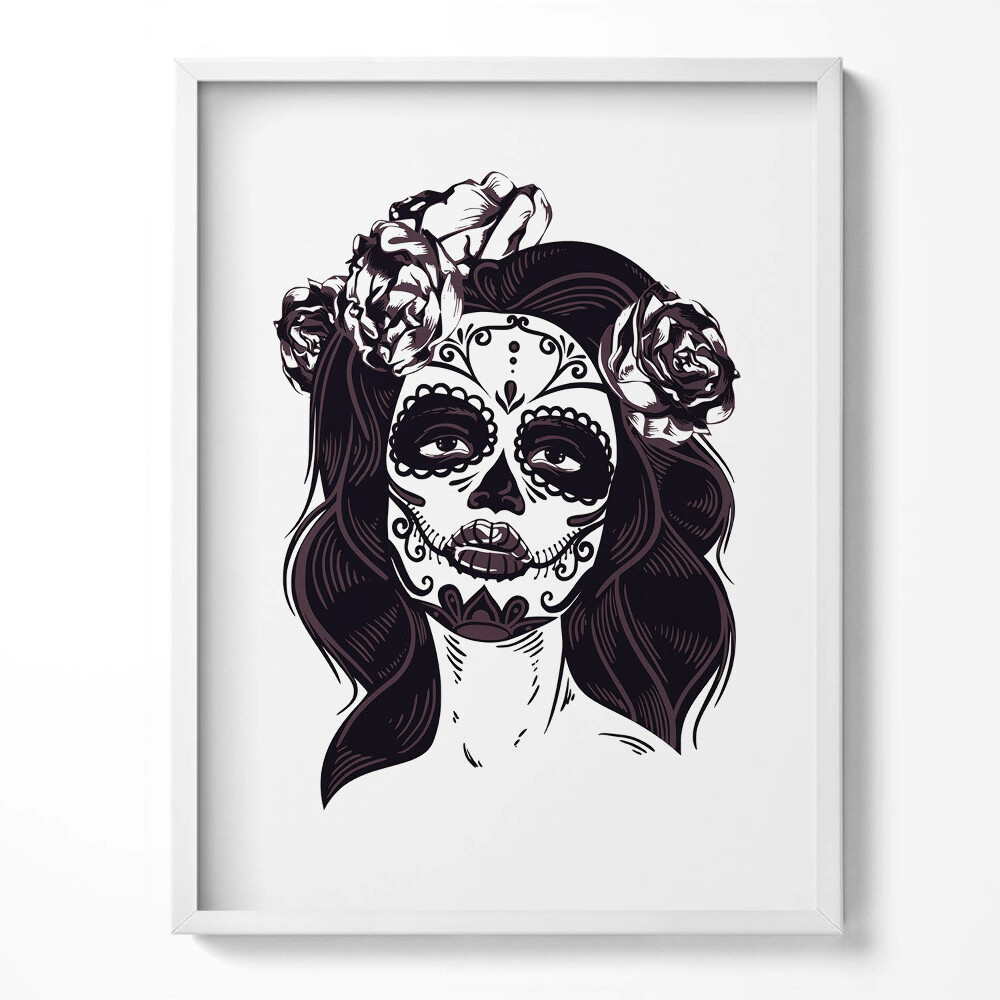 Kép keretben Illustration of a girl in Mexican style