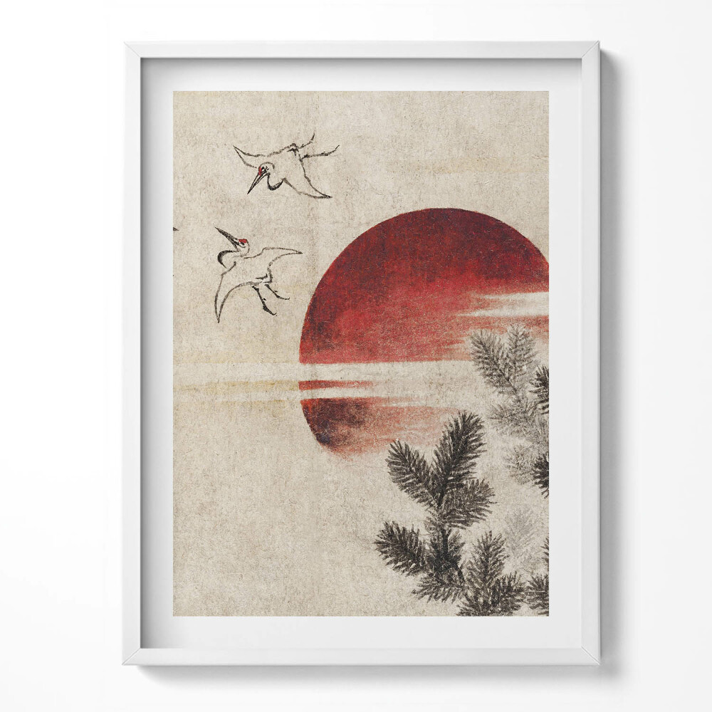 Kép keretben Japán művészet naplemente