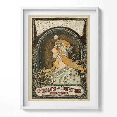 Keretezett kép Illusztráció egy nő - Alphonse Mucha