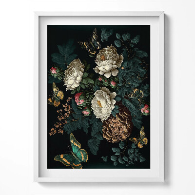 Keretezett kép Botanikus virágminta