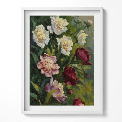 Kép keretben Festett gyönyörű virágok