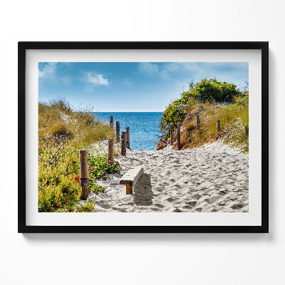 Kép keretben Tengerparti ösvény homok víz