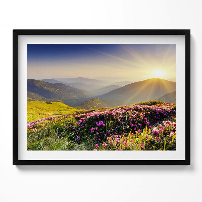 Kép keretben Virágos hegyvidéki táj