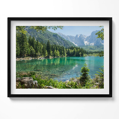 Kép keretben Tiszta tó hegyek erdő