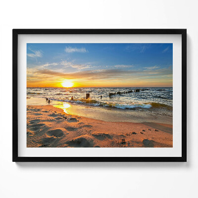 Kép keretben Naplemente a tengerparton