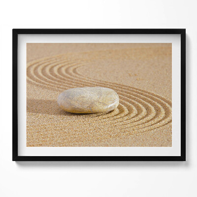 Kép keretben Homok és sima kő