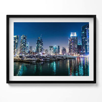 Kép keretben Modern városkép kikötővel