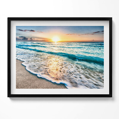 Kép keretben Naplemente a tengerparton