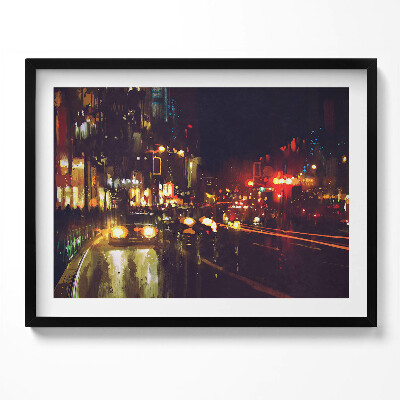 Kép keretben Városi éjszakai jelenet fényekkel