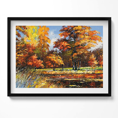 Kép keretben Őszi táj színes fák