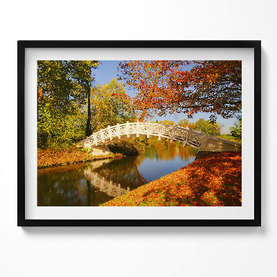 Kép keretben Híd őszi tájban