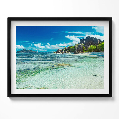 Kép keretben Tengerparti táj kék ég