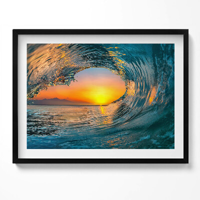 Kép keretben Hullám és naplemente