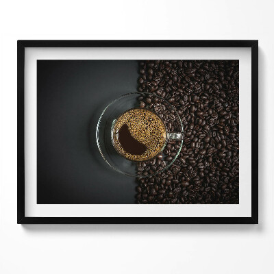 Kép keretben Kávé és kávészemek