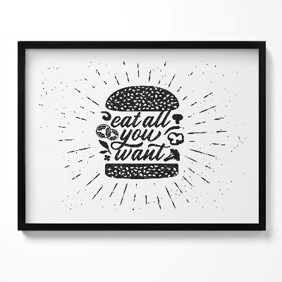 Kép keretben Hamburger és étkezési üzenet