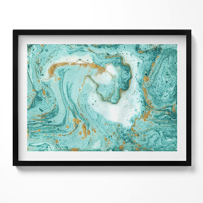 Kép keretben Absztrakt zöld és arany színek