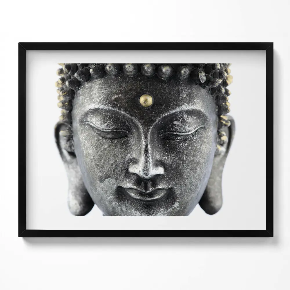 Kép keretben Buddha fej békés arckifejezés