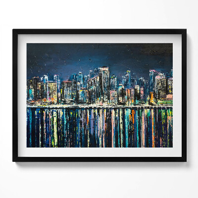 Kép keretben Modern városi táj vízreflexiókkal