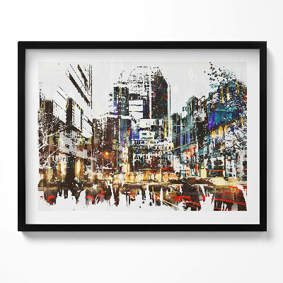Kép keretben Modern városi táj élénk színek