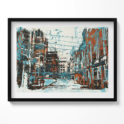 Kép keretben Városi táj absztrakt stílusban