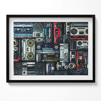 Kép keretben Retro rádiók és magnók összeállítása