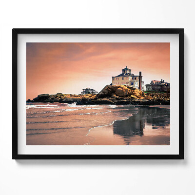 Kép keretben Tengerparti ház sziklákon