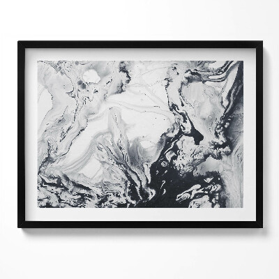 Kép keretben Absztrakt fekete-fehér festmény