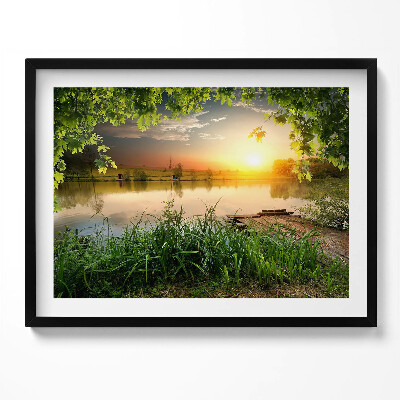 Kép keretben Naplemente a vízparton