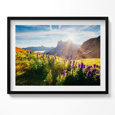 Kép keretben Hegyek és virágos rét