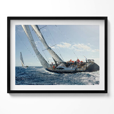 Kép keretben Vitorlás hajó a tengeren