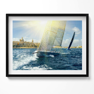 Kép keretben Vitorlás hajó a tengeren