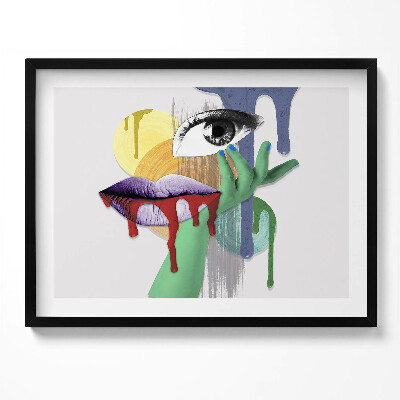 Kép keretben Absztrakt arc és színes foltok