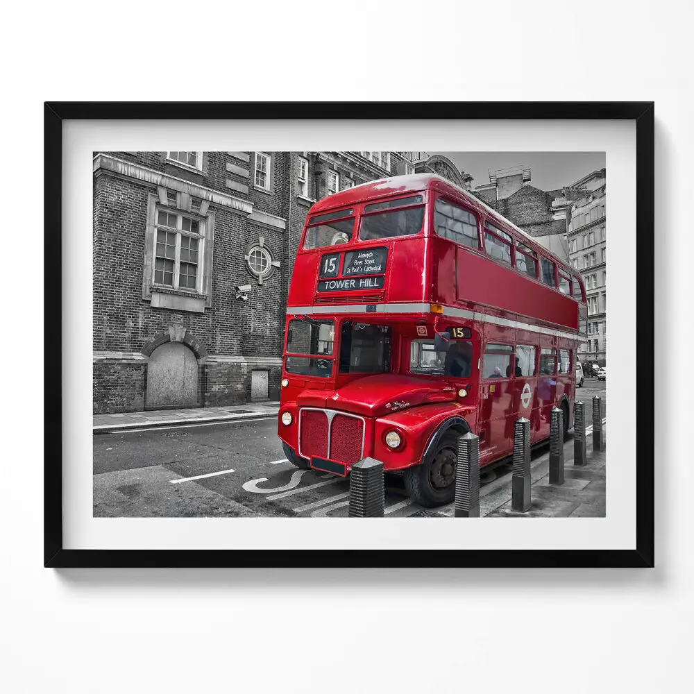 Kép keretben Piros londoni busz