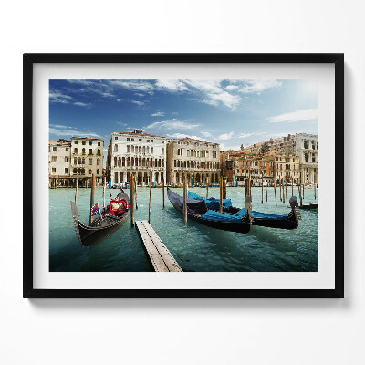 Kép keretben Velencei csónakok és épületek