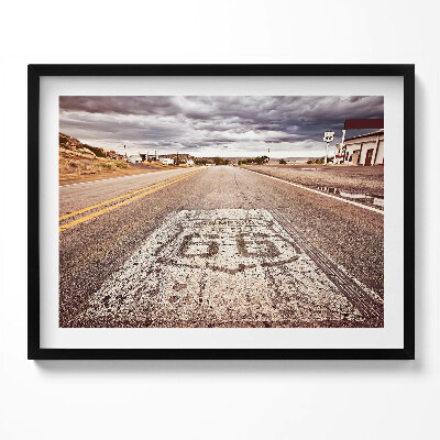 Kép keretben Útjelző tábla a 66-os úton