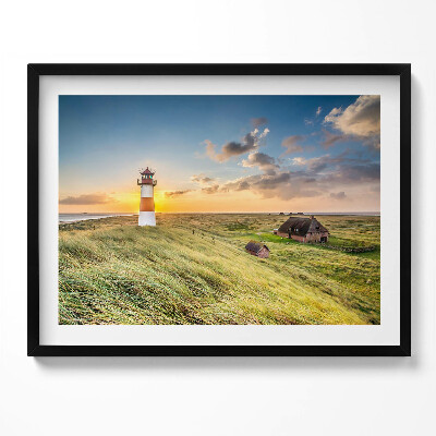 Kép keretben Fénytorony naplementében