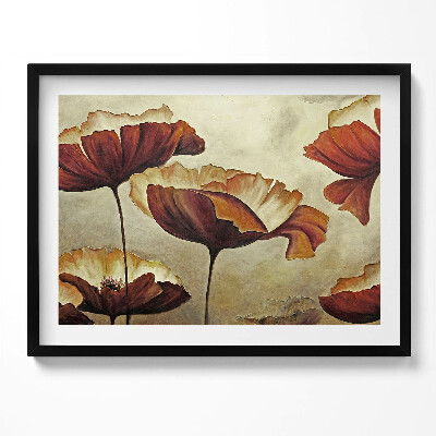 Kép keretben Vörös virágok lágy háttér