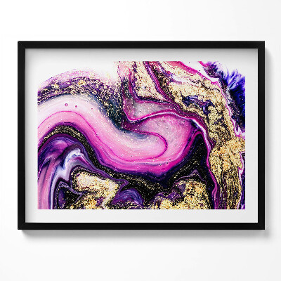 Kép keretben Absztrakt színes arany részletekkel