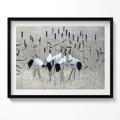 Kép keretben Rózsás gólyák vízparton