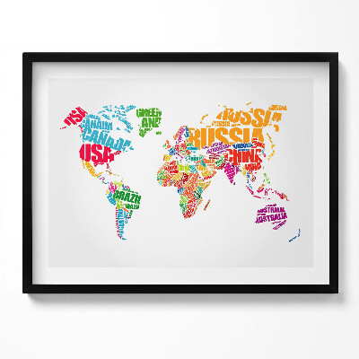 Kép keretben Világtérkép szavakkal