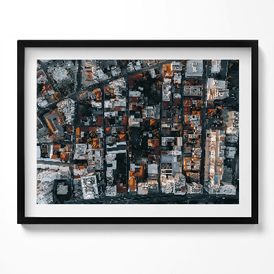 Kép keretben Városi táj tetőkről nézve