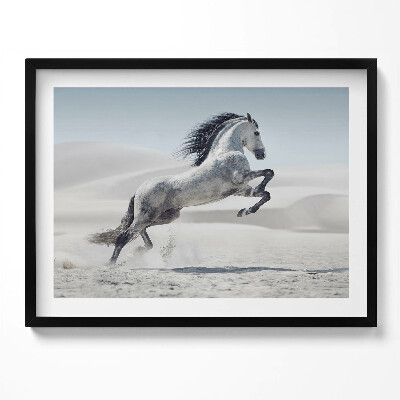 Kép keretben Futó ló a homokban