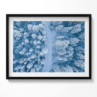 Kép keretben Téli erdő légi nézetből