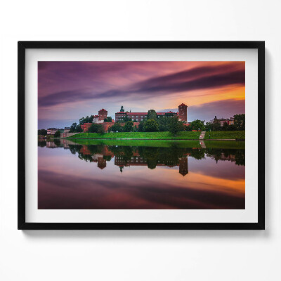 Kép keretben Vár és tükörkép a vízben