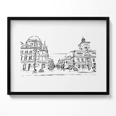 Kép keretben Városi táj épületek vonalai