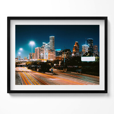 Kép keretben Modern városi táj éjszaka