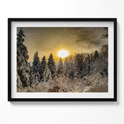Kép keretben Téli táj napfelkeltével
