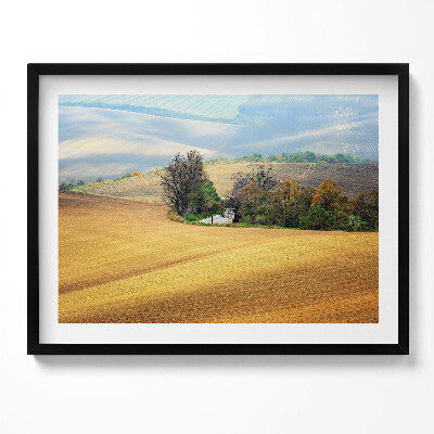 Kép keretben Tavaszi táj fák és vízpart